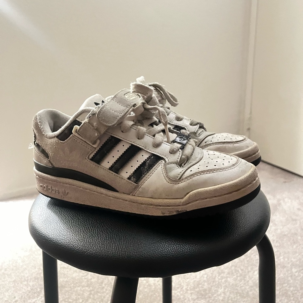 Adidas Forum 84 White and Black Athletic Shoes